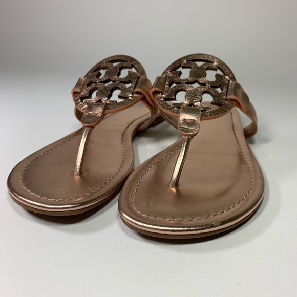 rose gold tory burch flip flops